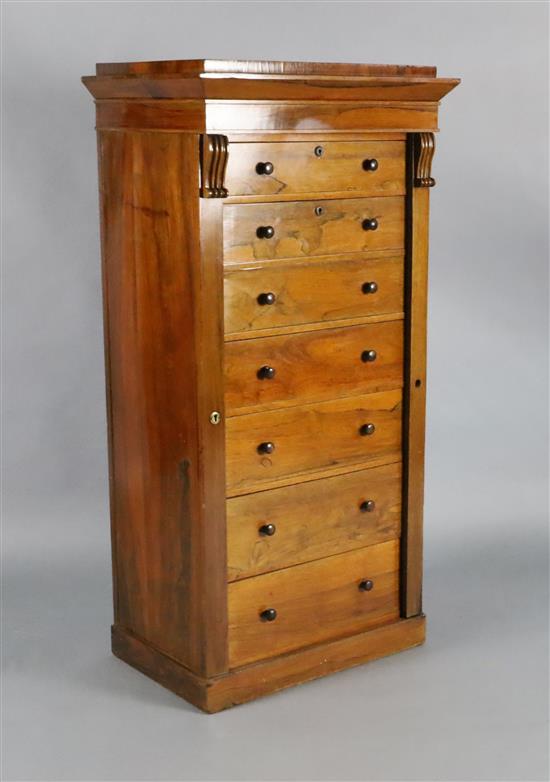 A Victorian rosewood secretaire Wellington chest, W.2ft 1in. D.1ft 5in. H.4ft 2in.